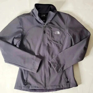 The North face Metalic Gray  Jacket Sz S Women's Full Zip Fleece Lining